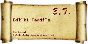 Büki Tamás névjegykártya